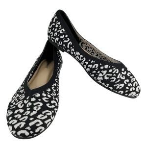Ataiwee Shoes Leopard Black White 11 Ballet Flats New
